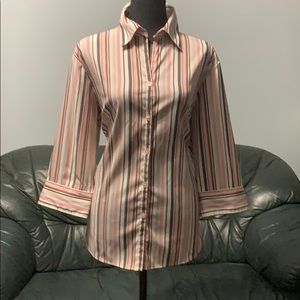 Striped button down blouse
